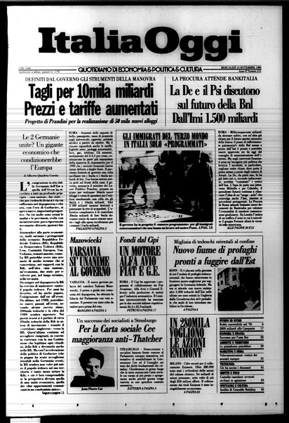 Italia oggi : quotidiano di economia finanza e politica